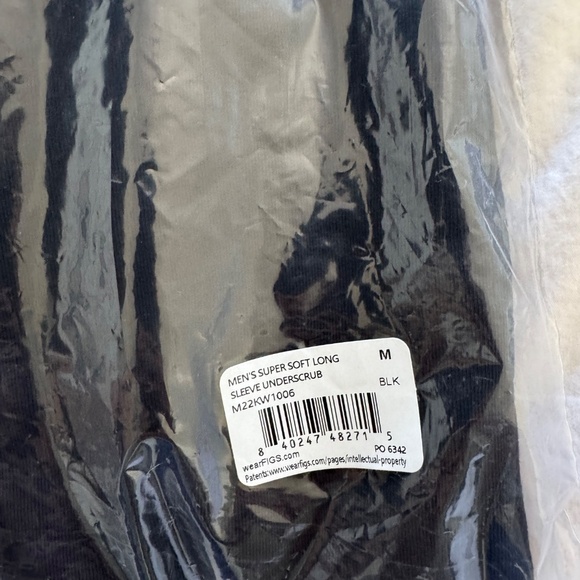 Men's Figs Supersoft Longsleeve Underscrub - Medium - Black - Picture 3 of 3